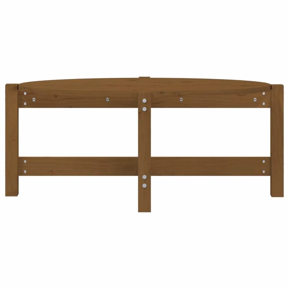 Berkfield Home Rustic Solid Wood Pine Coffee Table, Honey Brown, W: 87 cm, D: 48 cm, H: 35 cm – 4