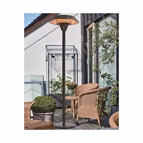 Charles Bentley Electric Floor Standing Outdoor Patio Heater, 2000W with Remote Control and 3 Adjustable Heat Settings, Black – 6