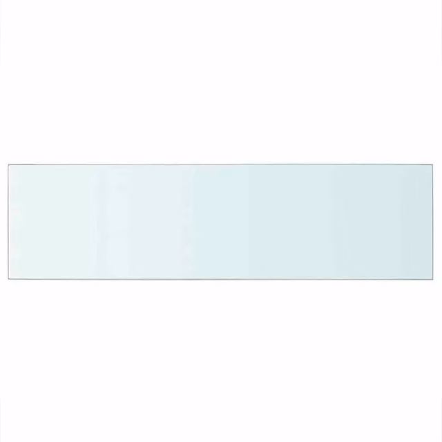 Berkfield Home Clear Glass Shelf Panel, W: 90 cm, D: 25 cm
