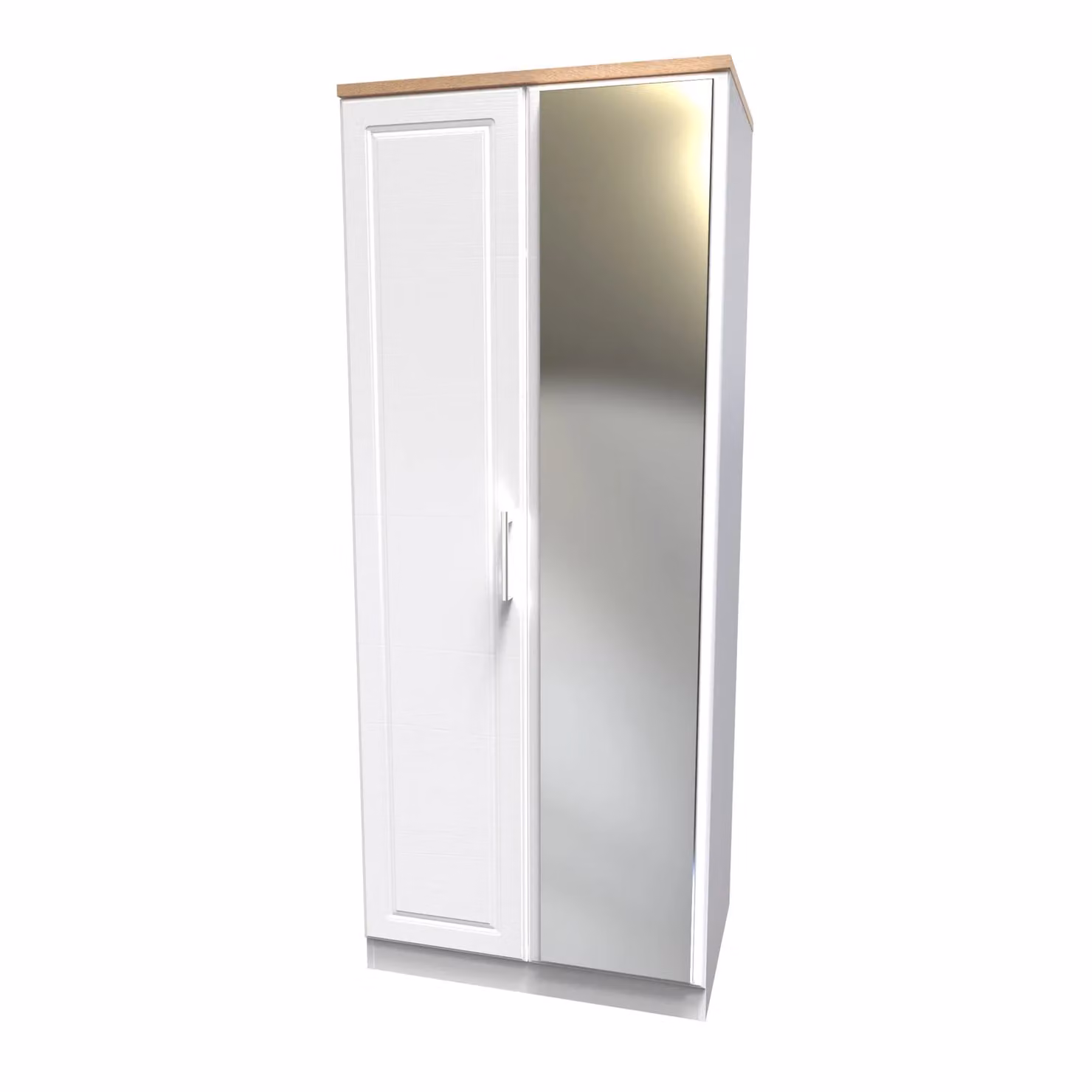 Ready Assembled 2 U Norfolk 2 Door Mirrored Wardrobe in White