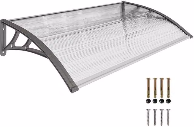 Kelvenix Grey Outdoor Door Canopy Awning and Rain Shelter – 1