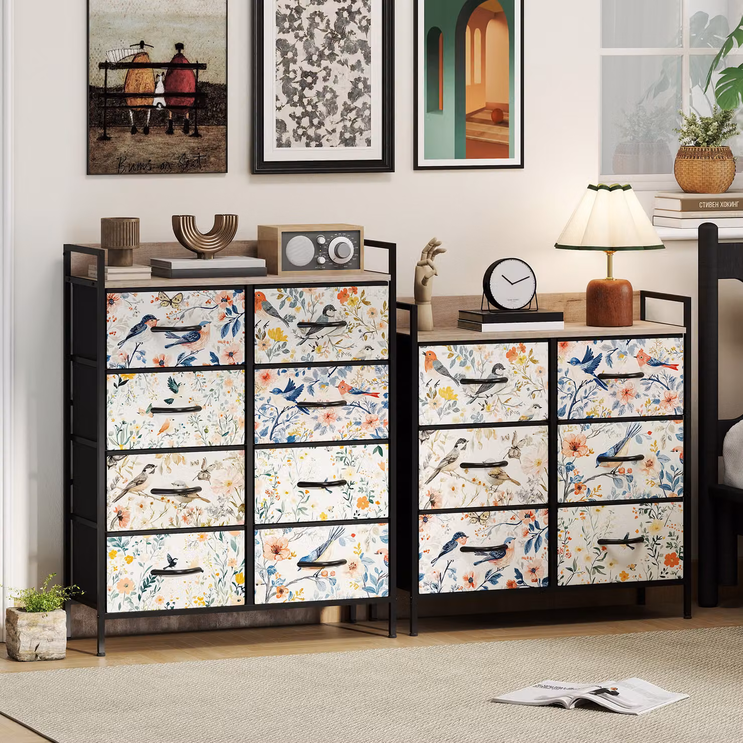 HOMCOM Modern White Metal 8-Drawer Chest of Drawers – 7
