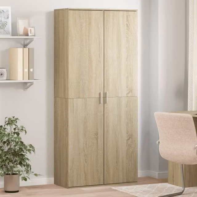 Berkfield Home Sonoma Oak Highboard in Brown, W/D/H: 80 x 35 x 180 cm – 1