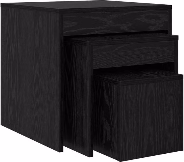 EONLION 3-Piece Black Oak Nesting Coffee Table Set – 1