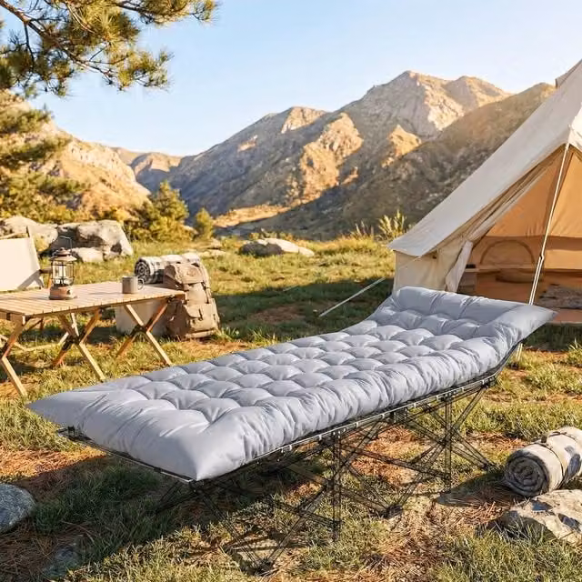 Outsunny Foldable Camping Sleeping Mat in Grey – 1