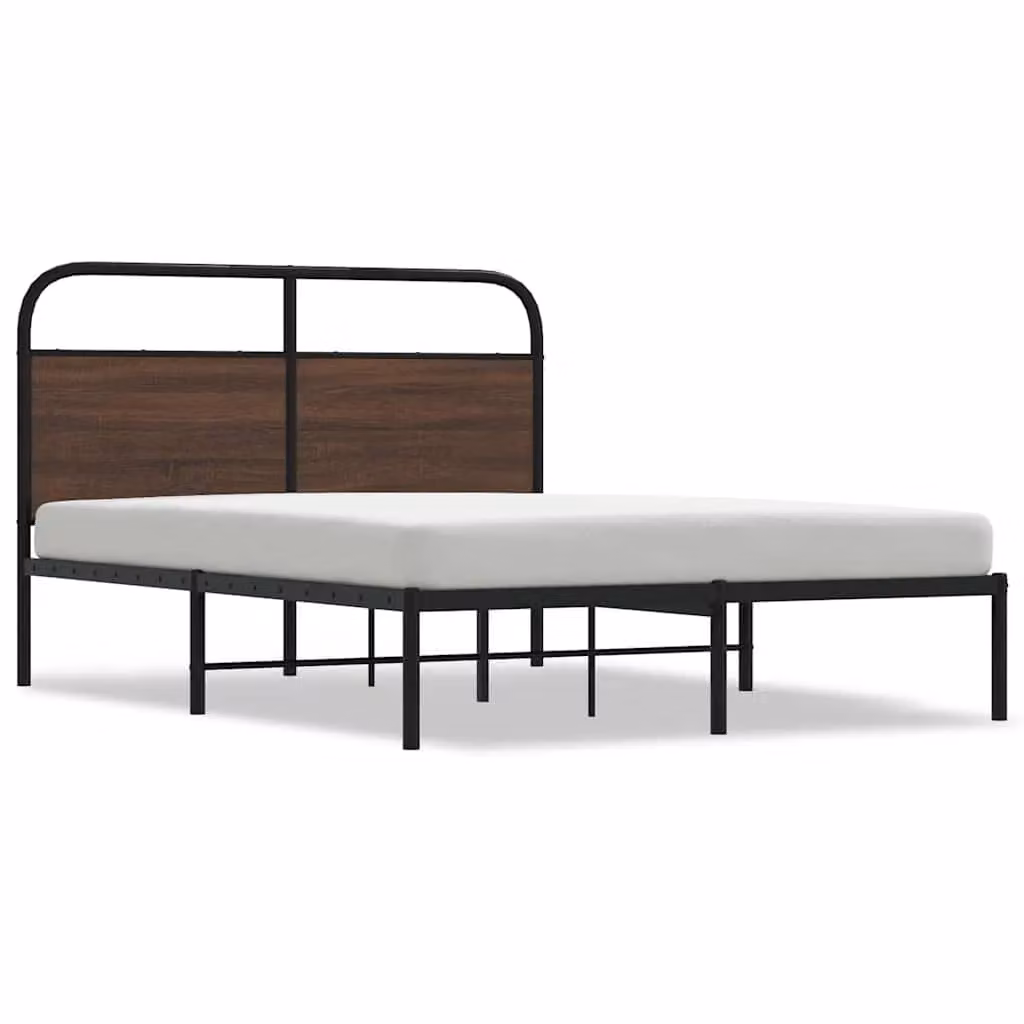 Berkfield Home Small Double Bed Frame in Brown Oak, W/D/H: 120 x 190 cm – 2