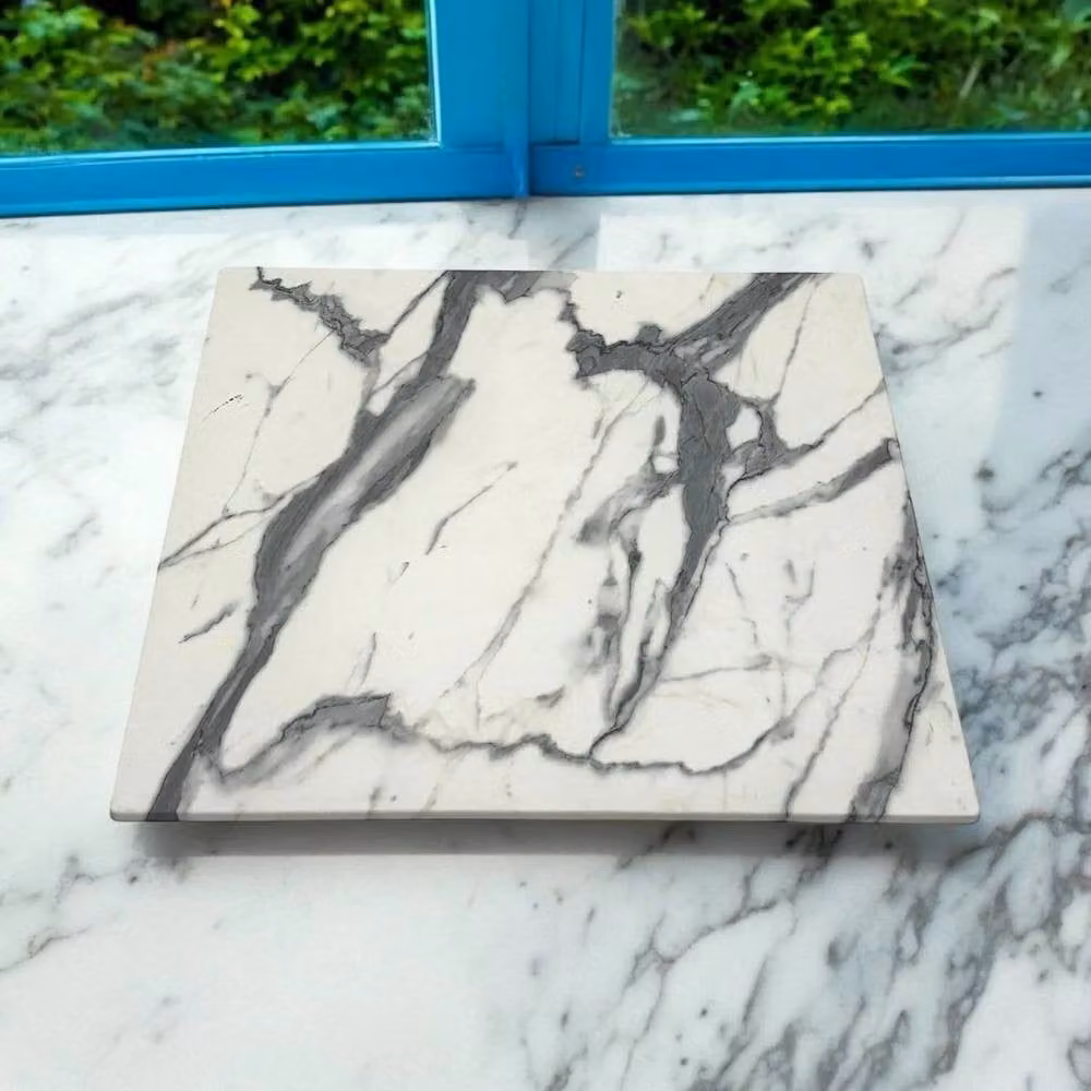 NESTLUNE White Marble Garden Table Top, W/D: 80 x 80 cm – 2