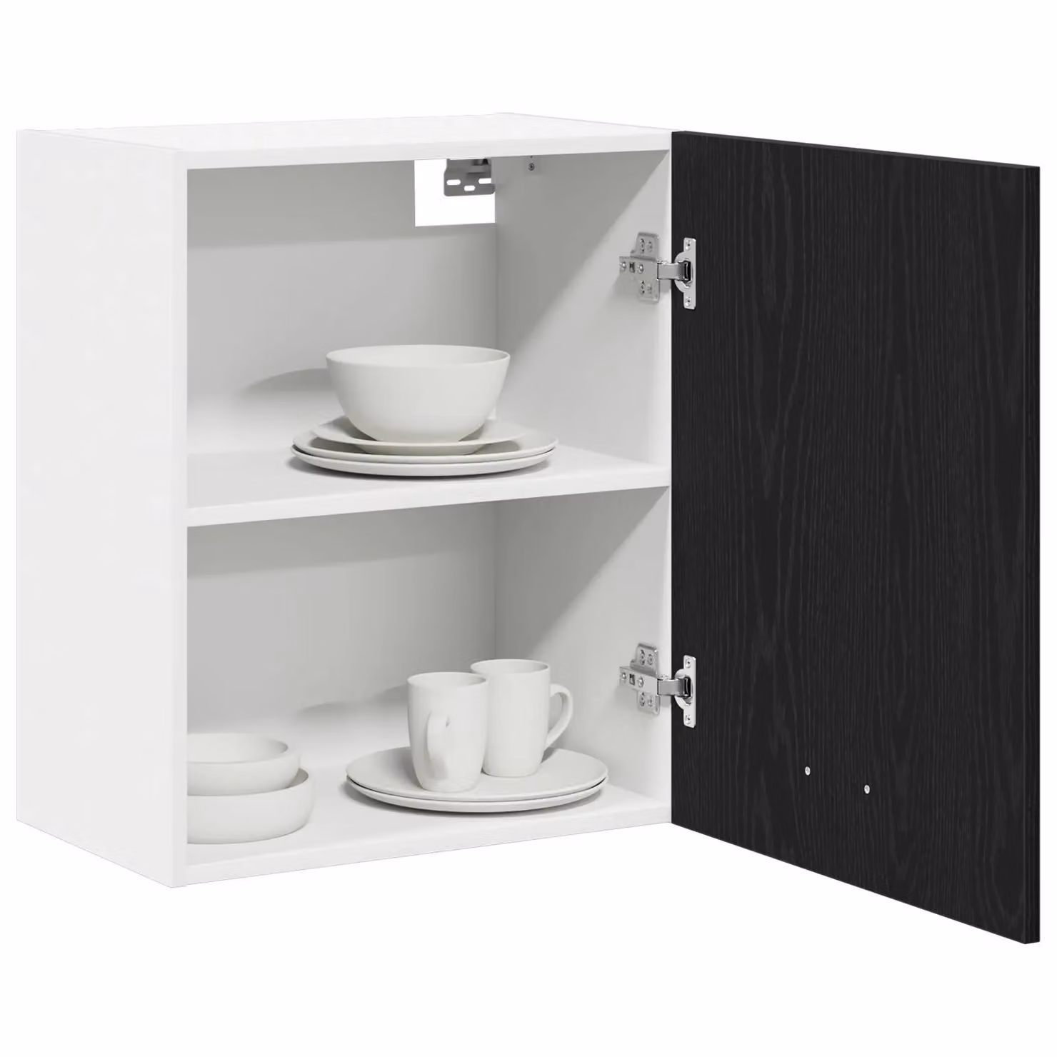 Berkfield Home Black Oak Modern Wall Mounted Kitchen Cabinet with Hinged Doors, W: 50 cm, D: 31 cm, H: 60 cm – 3