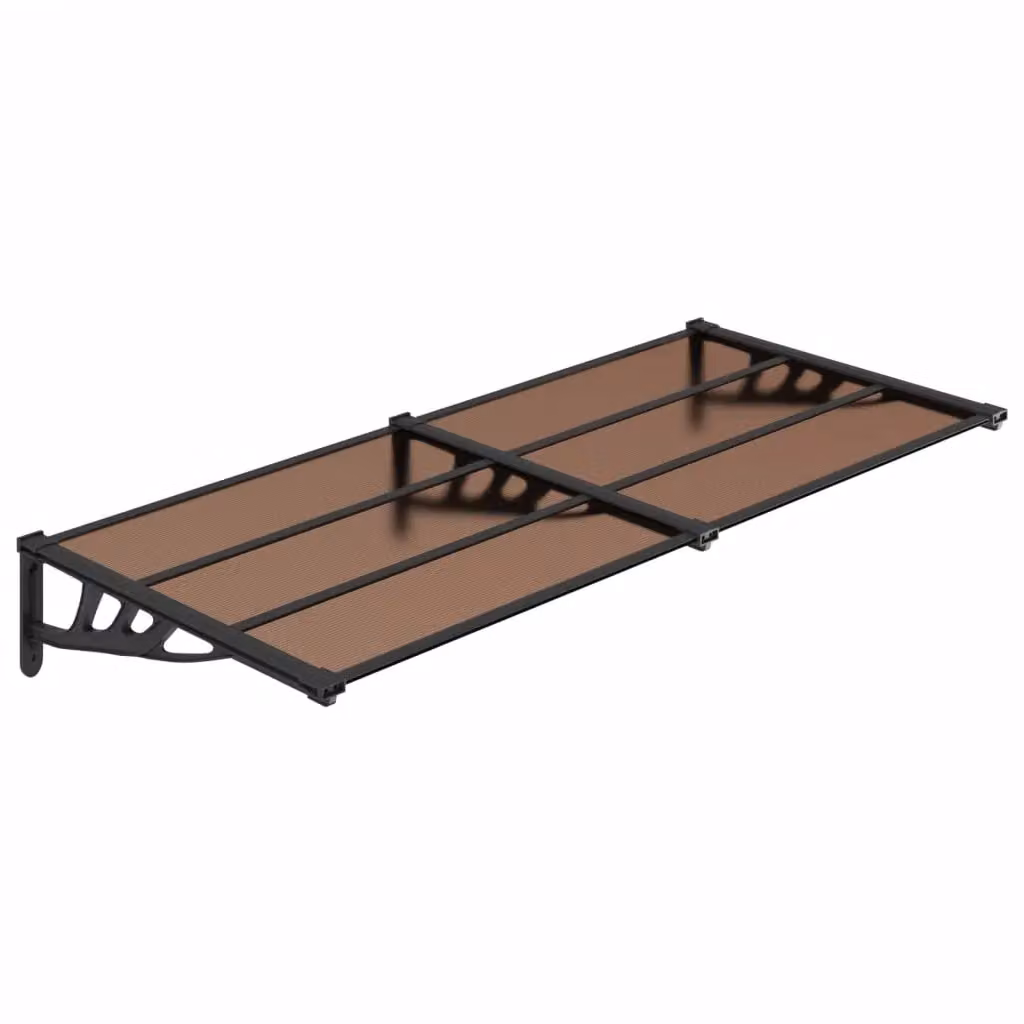 Berkfield Home Black Polycarbonate and Aluminium Door Canopy W: 152.5 cm, D: 90 cm – 2