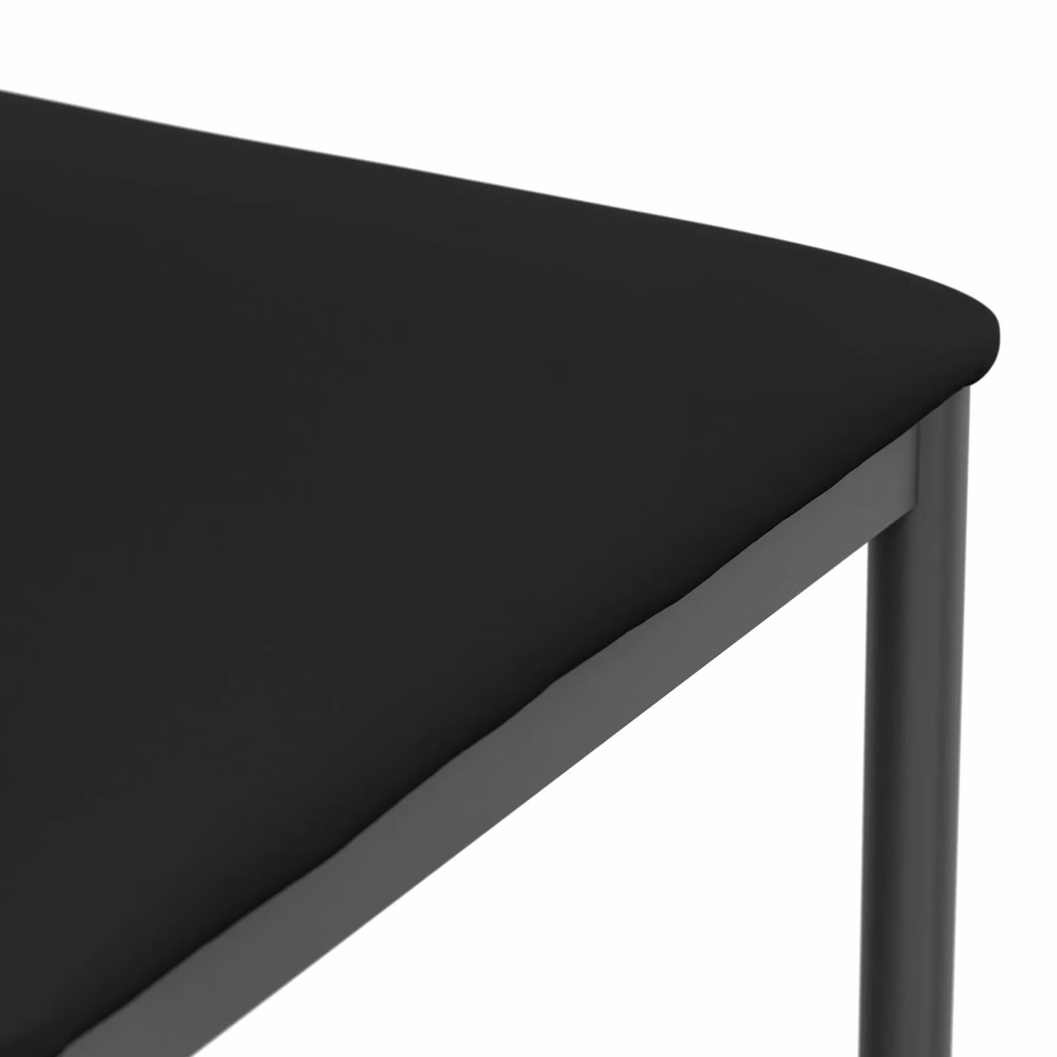 More4Homes Monza Set of 2 Faux Leather Dining Chairs in Black with Metal Legs – 3