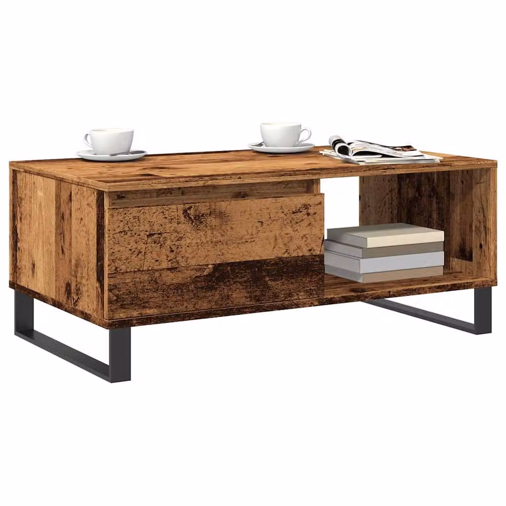 Berkfield Home Industrial Coffee Table in Brown, W/D/H: 90 x 50 x 36.5 cm – 3