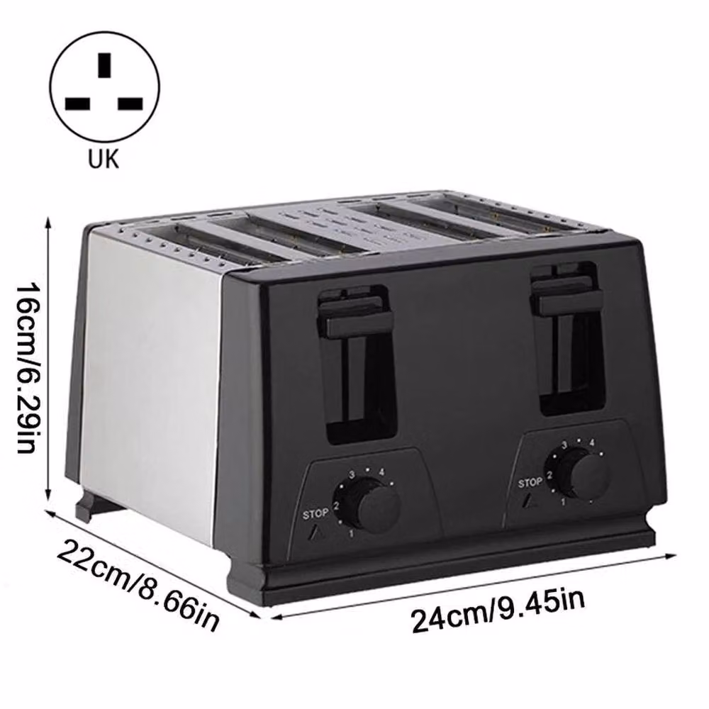 FORGEVIO 4 Slice Wide Slot Toaster with 6 Variable Browning Settings, Defrost and Reheat Functions in Black – 2