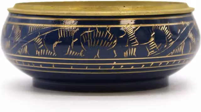 KDMD Chakra Charcoal Incense Jar Throat in Blue and Gold – 2