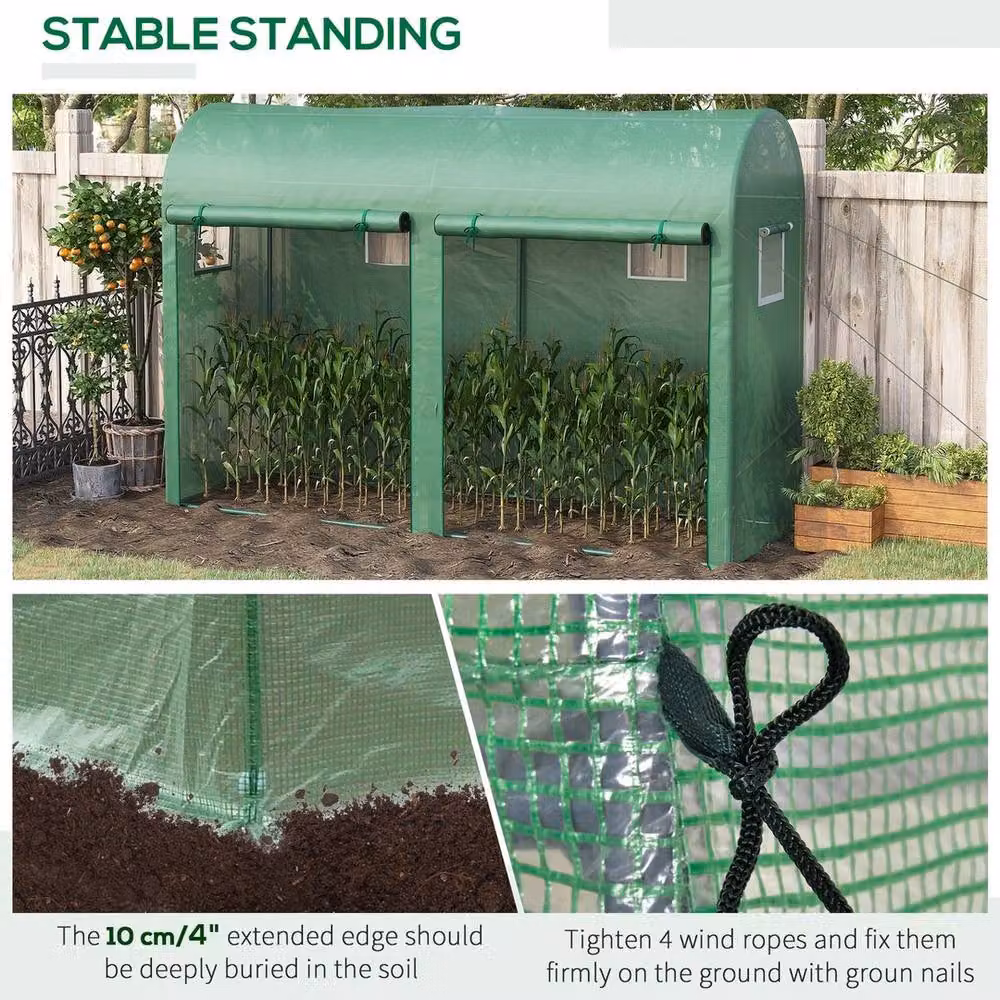 NESTLUNE Green Freestanding Garden Plant Tomato Growth Greenhouse, W/D/H: 100 x 15 x 15 cm – 5