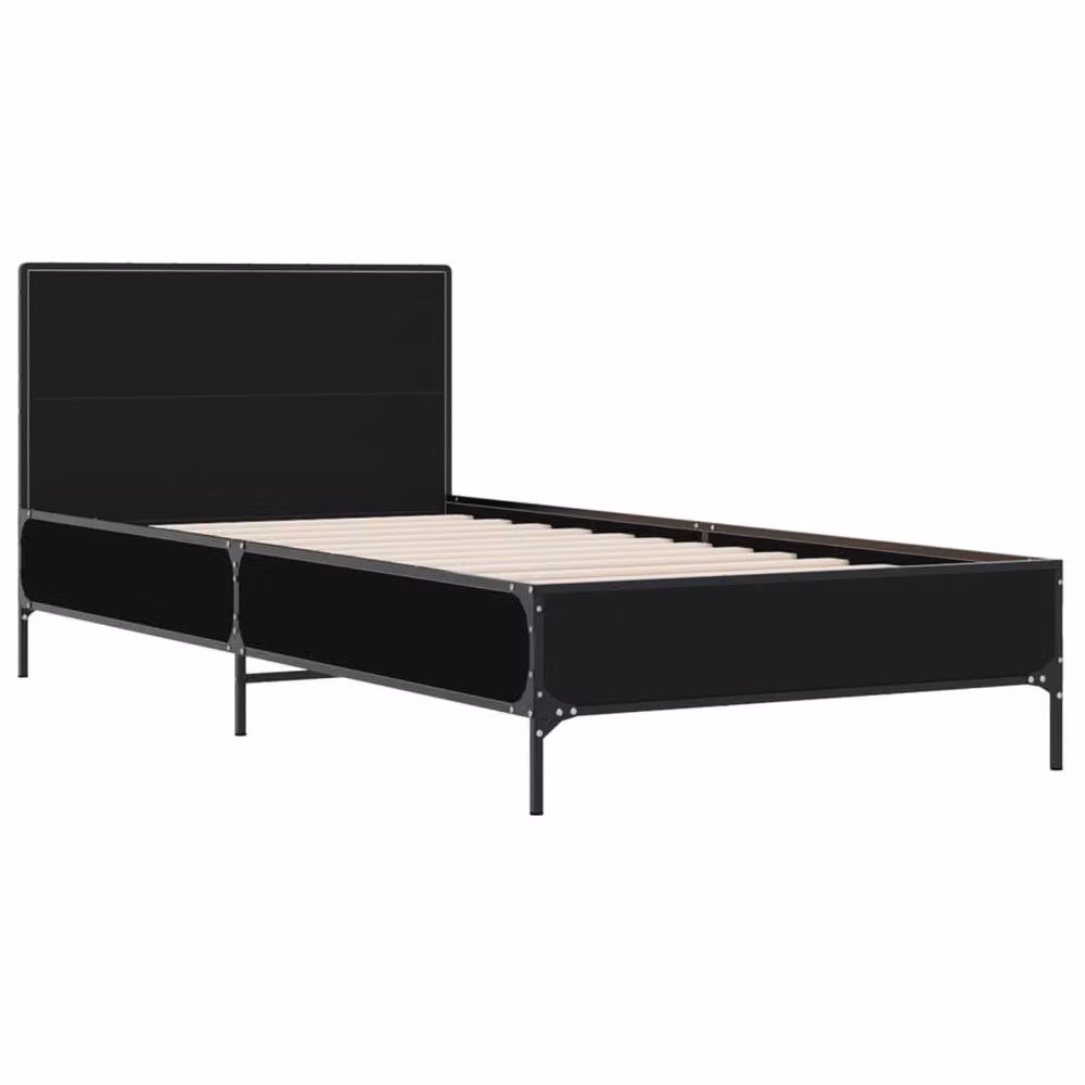 Berkfield Home Modern Bed Frame in Black, W 90 cm x D 200 cm – 3