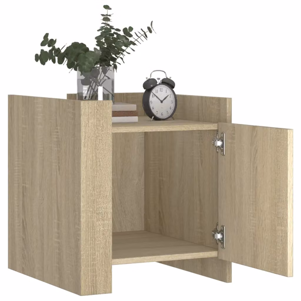 Berkfield Home Sonoma Oak Bedside Cabinet in Brown, W/D/H: 45 x 50 x 50 cm – 2