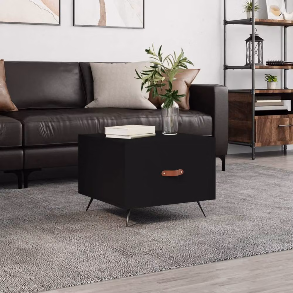 Berkfield Home Black Square Coffee Table W/D/H: 50 x 50 x 40 cm – 2