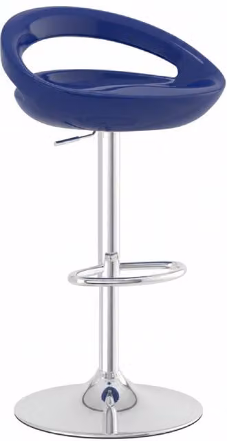 netfurniture Halfy Half Moon Retro Kitchen Bar Stool in Blue with Adjustable Seat Height