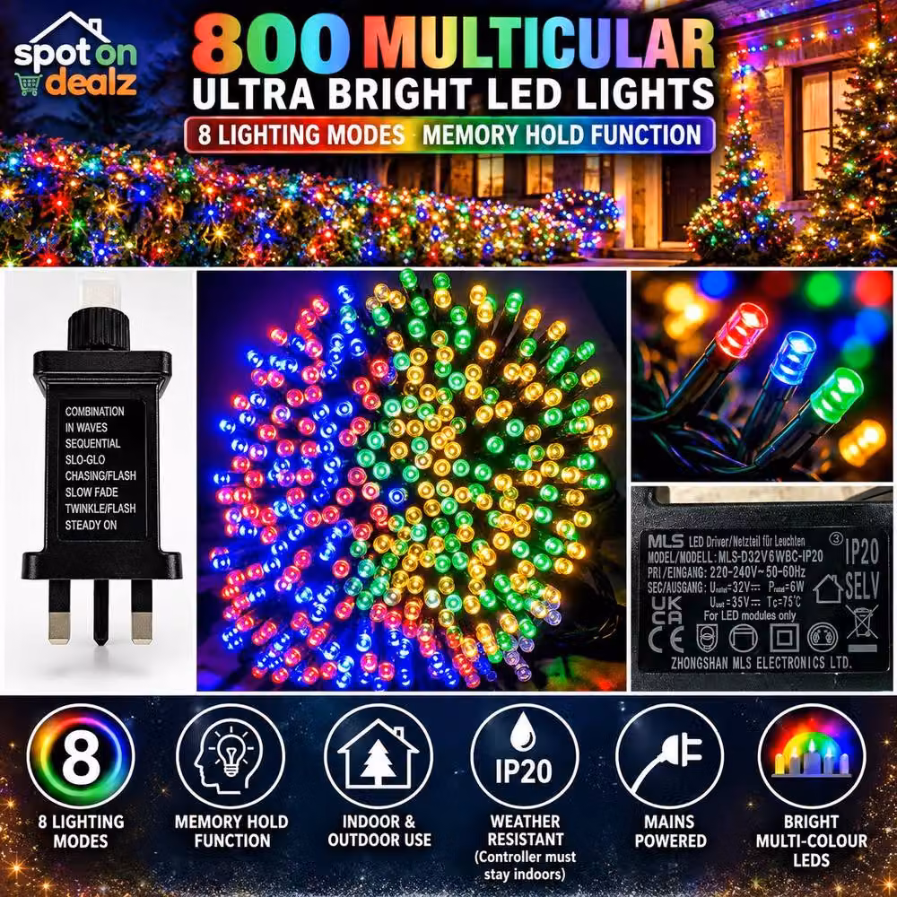 SPOT ON DEALZ 800 LED Multicolour Snowing Christmas Lights with 8 Functions for Indoor and Outdoor Decor – 2