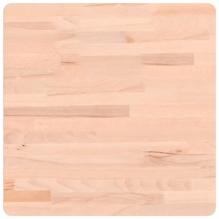 Berkfield Home Square Solid Wood Beech Table Top, Brown, W: 50 cm, D: 50 cm, H: 2.5 cm