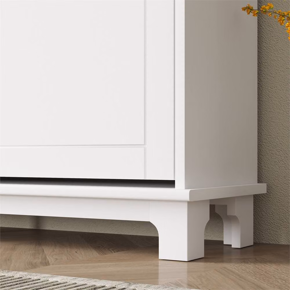 Nordara Minimalist White Shoe Storage Cabinet with Tilting Compartments W: 100 cm, D: 60 cm, H: 60 cm – 2