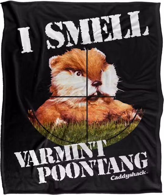 Warner Bros. Caddyshack Varmint Silky Touch Super Soft Fluffy Throw Blanket, Extra Large, Multicolour and Black