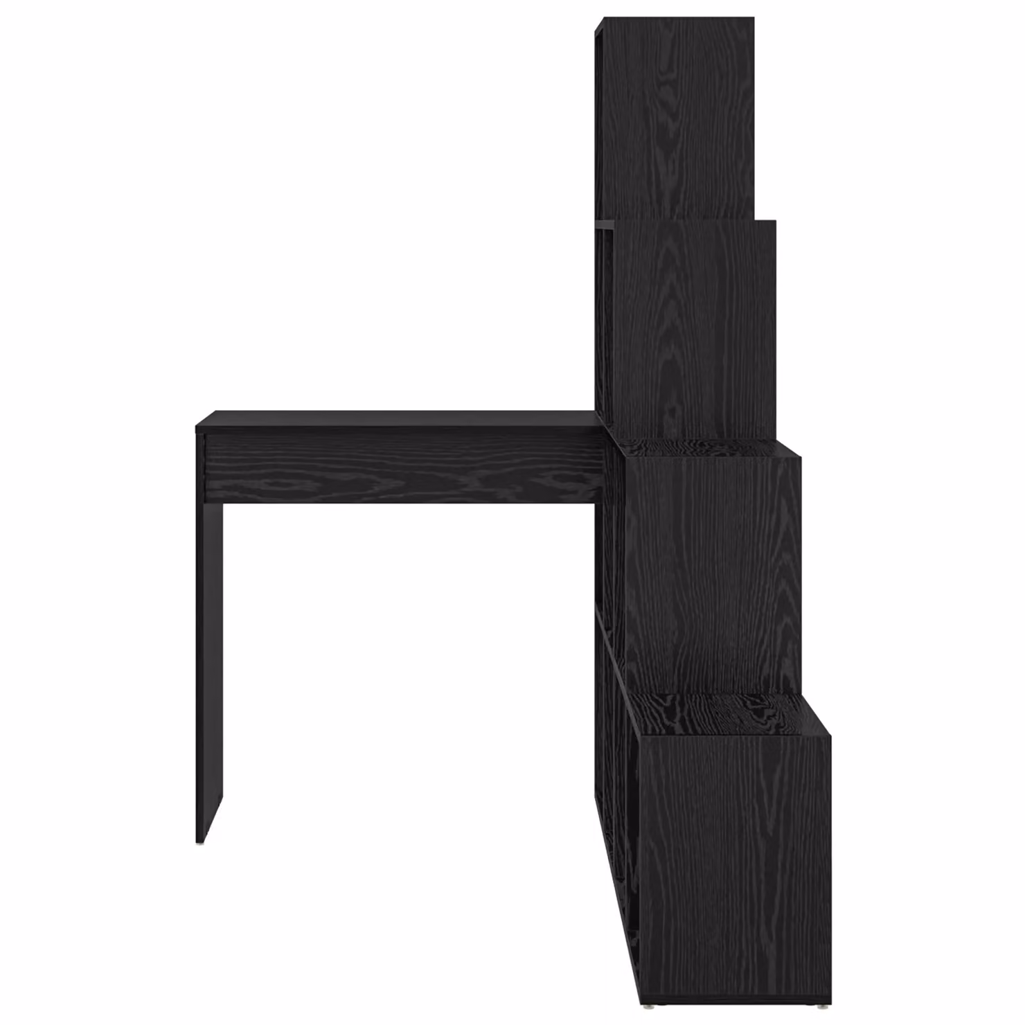 Berkfield Home Modern Corner Desk with Storage Shelf in Black Oak, W/D/H: 149.5 x 101.5 x 149.5 cm – 3
