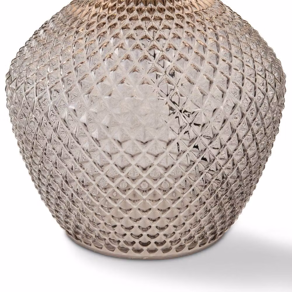 FurnitureboxUK Abigail Smoky Grey Glass Table Lamp – 4