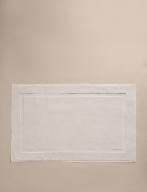 M&S Luxury Egyptian Cotton Non-Slip Bath Mat in White or Beige
