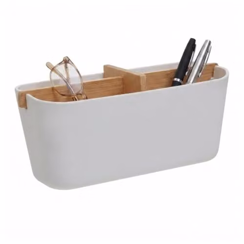 Orsina Grey and White Bamboo Fibre Cutlery Tray with 4 Compartments – 1