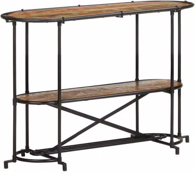 Berkfield Home Industrial Solid Wood Reclaimed Console Table in Brown, W/D/H: 110 x 42 x 76 cm – 1