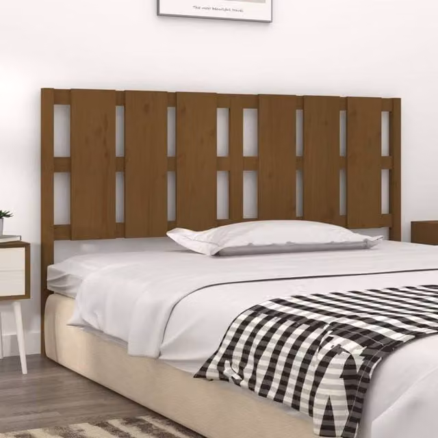 Berkfield Home Beautiful Bed Headboard in Honey Brown Solid Pine Wood, W: 185.5 cm, D: 4 cm, H: 100 cm – 1