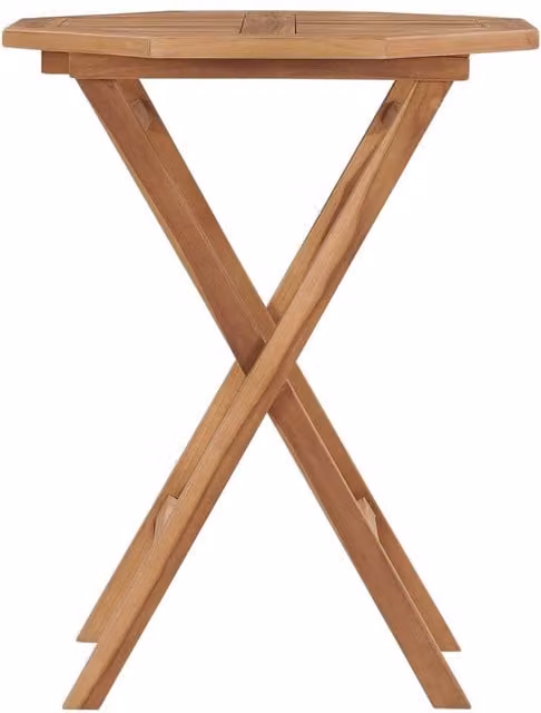 Berkfield Home Folding Square Garden Table in Brown Solid Teak Wood, W/D/H: 60 x 60 x 75 cm