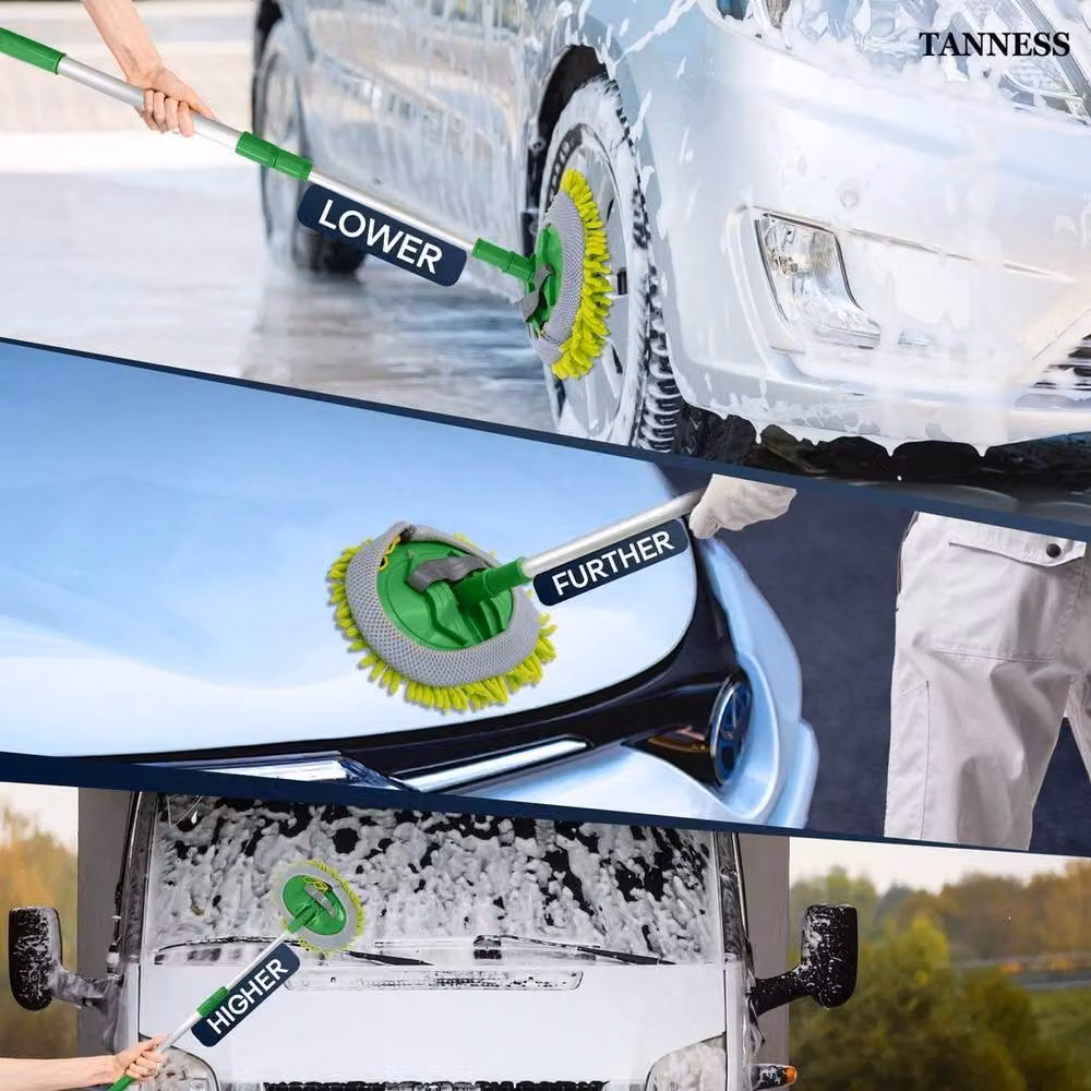 Havendro Caravan Car Wash Mop Kit with Green Scratch Free Microfibre and Telescopic Handle – 6
