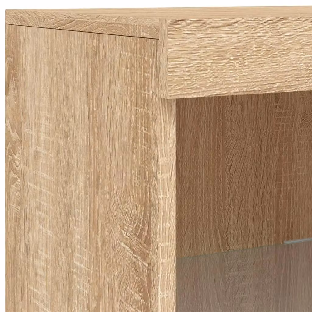 Berkfield Home Sonoma Oak Sideboard with LED Lights in Brown, W/D/H: 41 x 37 x 100 cm – 3