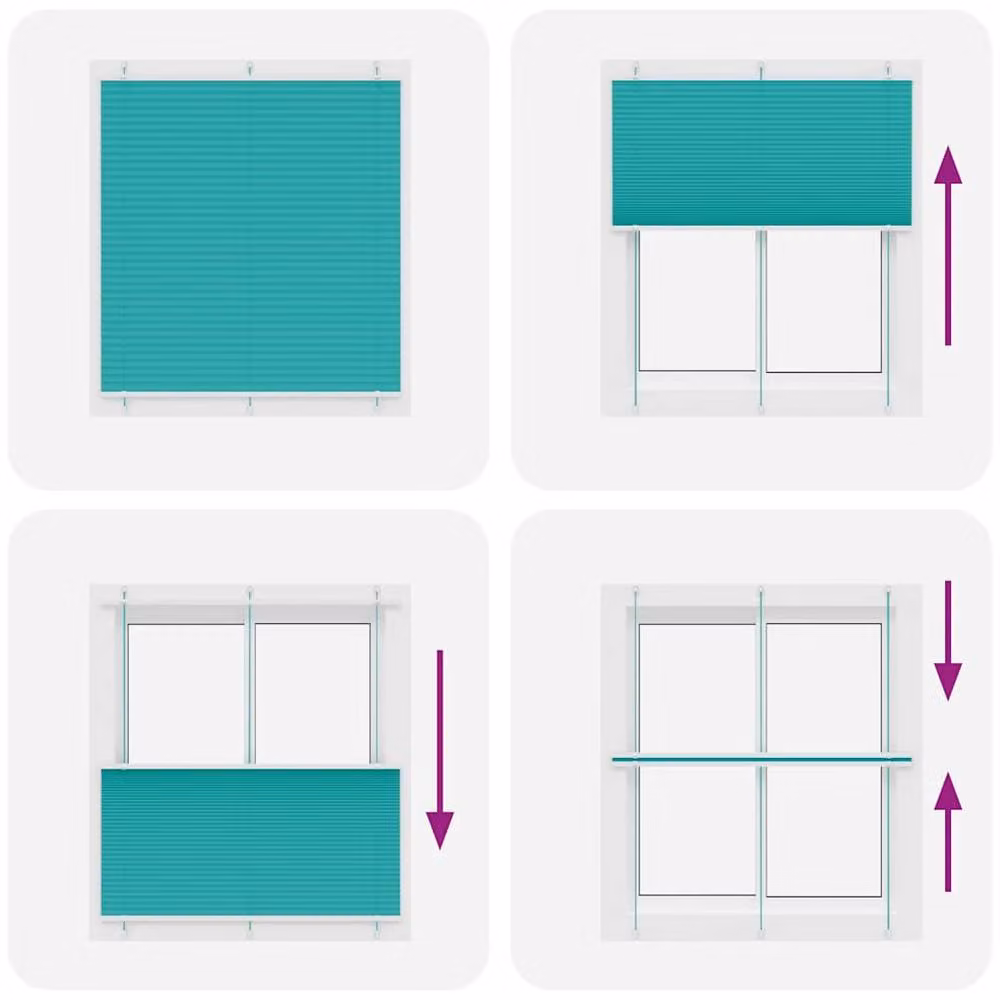 Berkfield Home Single Pleat Blind in Petrol Green Turquoise Polyester, W: 115 cm, H: 100 cm – 2