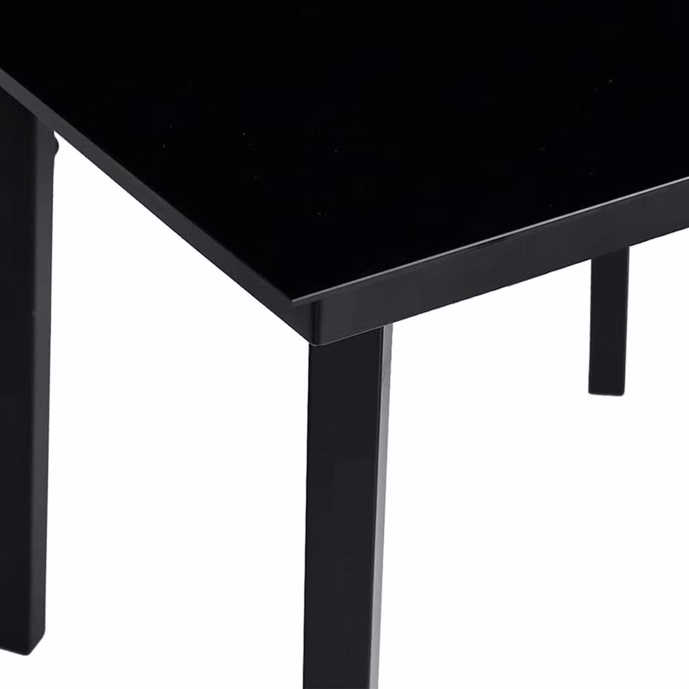 Berkfield Home Classic Garden Dining Table in Black Steel and Glass, W/D/H: 200 x 100 x 74 cm – 4