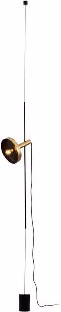 Faro Whizz Adjustable Modern Cylinder Floor Lamp in Black and Gold/Brass