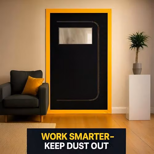 Sola 2-Pack Black Dust-Barrier Doorway Curtains with Zip and Viewing Panel, W/H: 110 x 220 cm – 7