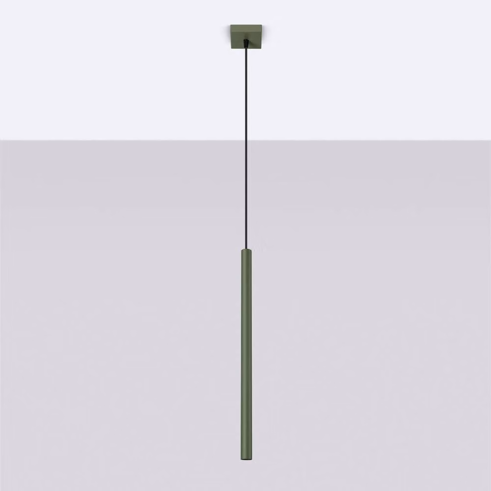 Sollux Lighting Modern Cylinder Pendant Lamp in Green, W/D/H: 114 x 8 x 8 cm – 2