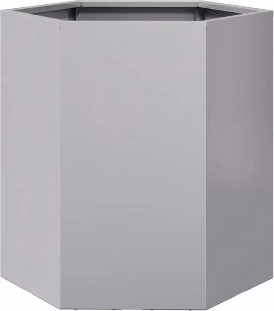 Berkfield Home Hexagon Garden Planter in Silver Galvanised Steel, W: 46 cm, D: 40 cm, H: 45 cm