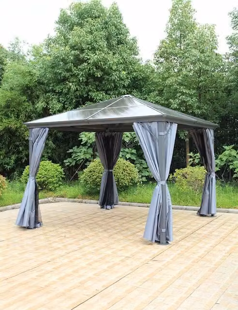 Royalcraft Lugano Square Gazebo Grey W/D: 300 x 300 cm