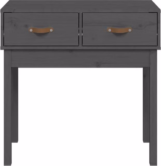 Berkfield Home Beautiful Grey Solid Pine Wood Console Table W: 76.5 cm, D: 40 cm, H: 75 cm – 1