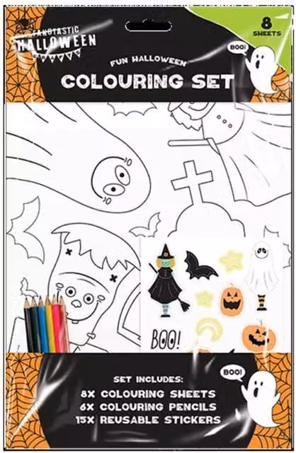 KDMD Halloween Colouring Set for Adults, 6 Pack, White