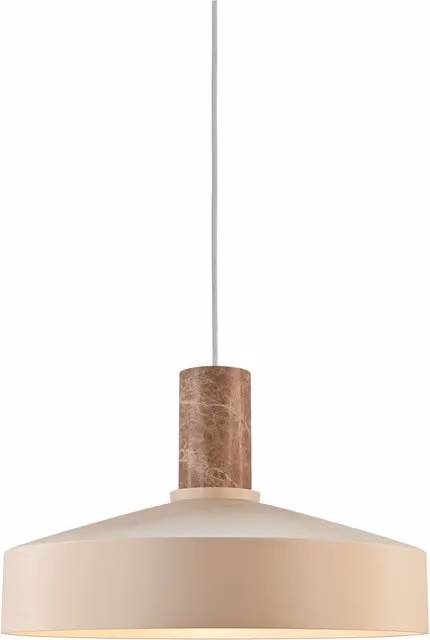 Nordlux Elvas Modern Suspended Pendant Light in Beige Metal and Marble, Diameter: 38 cm, E27