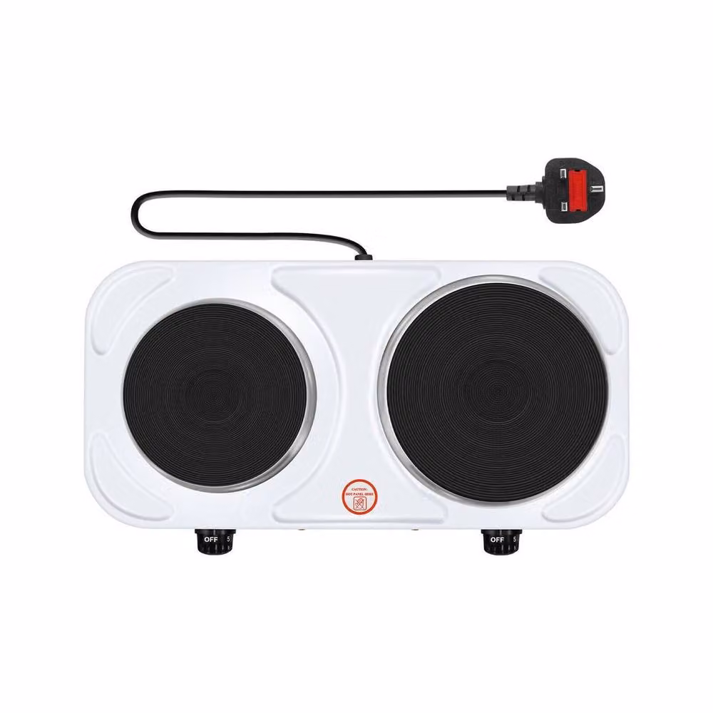 SPETLEK Double Electric Camping Hot Plate Cooker Hob in White – 2