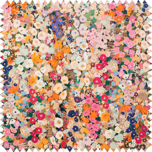 House of Hackney Hollyhocks Velvet Spring Multicolour Fabric