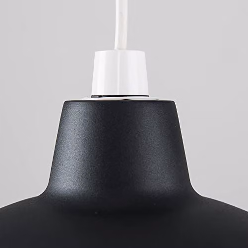 MiniSun Retro Style Matt Black Metal Dome Ceiling Light Shade, Shade Width: 28.8 cm – 4