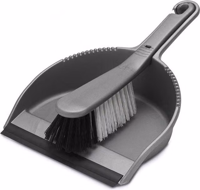 Addis Soft Dustpan and Brush in Metallic Silver and Grey – 1
