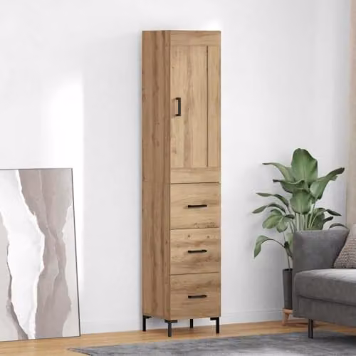 vidaXL Modern Highboard in Brown, W/D/H: 34.5 x 34 x 180 cm – 2